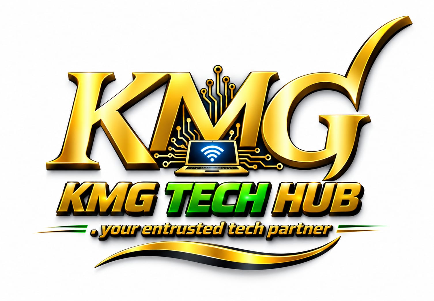KMG Tech Hub gold technology logo artwork